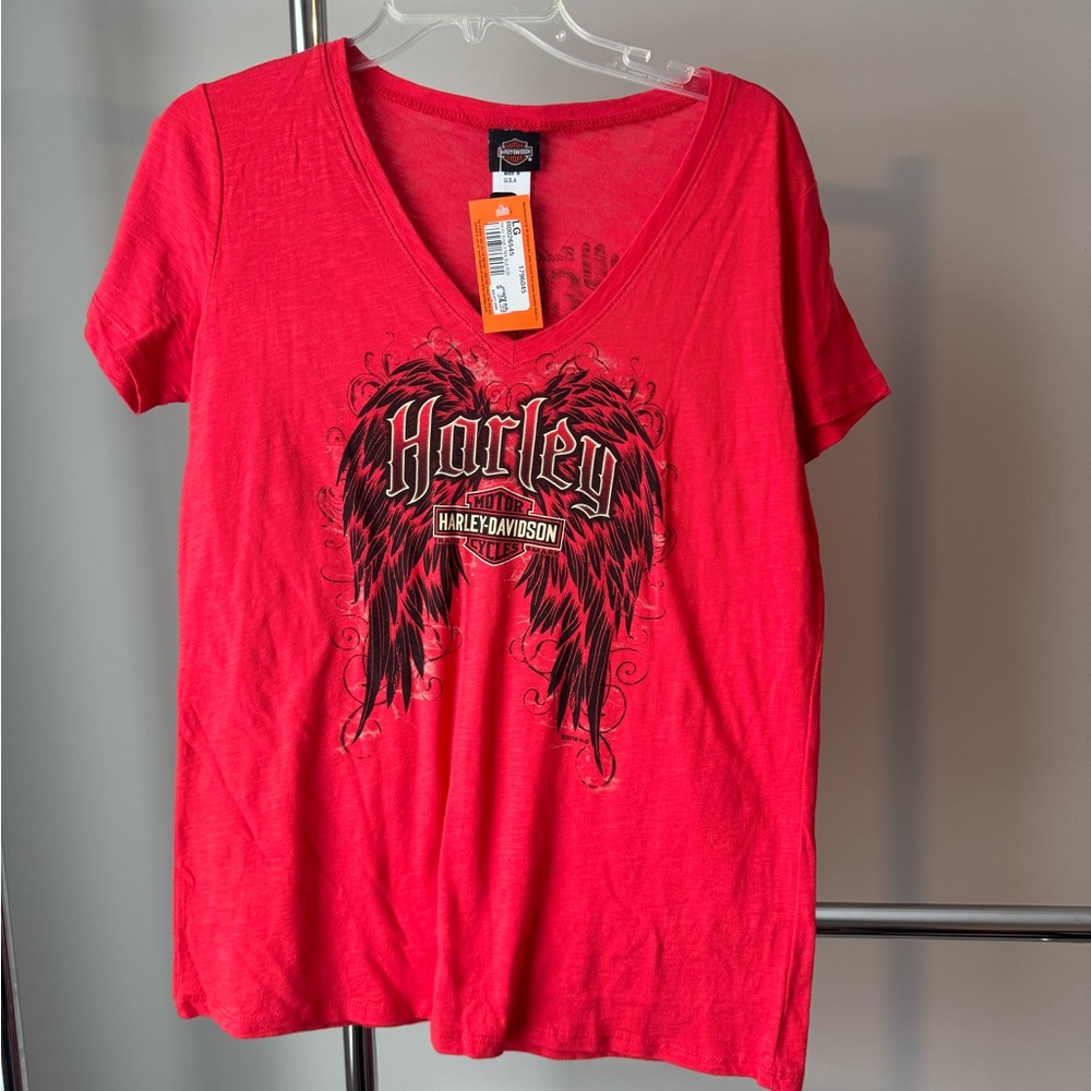 Harley-Davidson v-Neck Red Tee